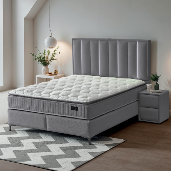 Тапицирана спалня с матрак MINI MOONLIGHT 140 х 200 - сив 16
