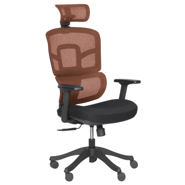 Ергономичен стол Carmen 7582 - оранжев-черен