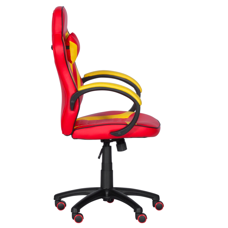 Геймърски стол с футболни мотиви Carmen 6305 - червено-жълт