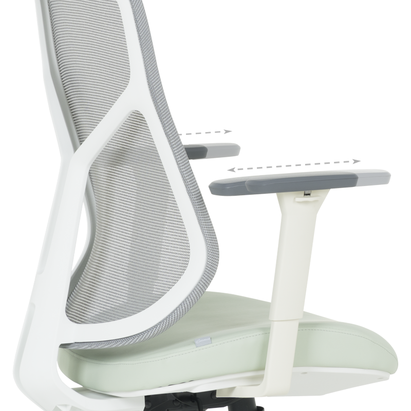 Ергономичен стол Carmen 7901 W еко кожа - сив-светлозелен