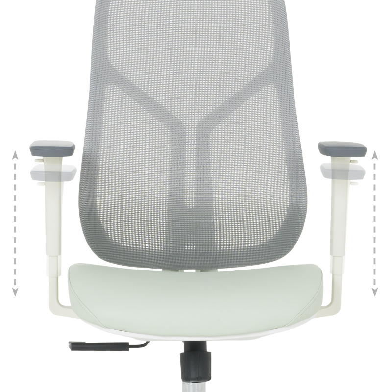 Ергономичен стол Carmen 7901 W еко кожа - сив-светлозелен