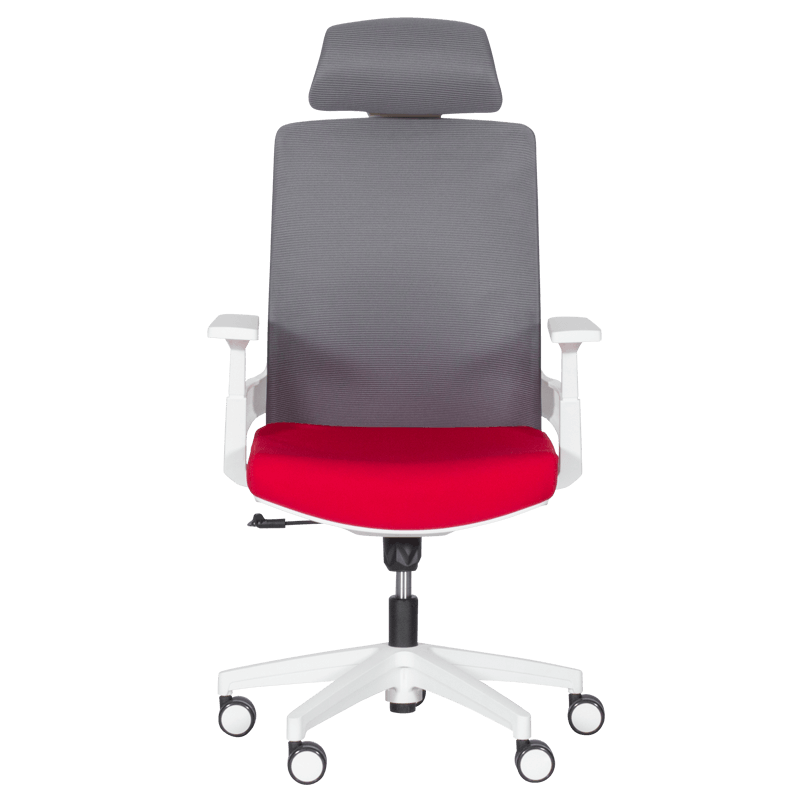 Президентски офис стол Carmen 7546 - червен - сив