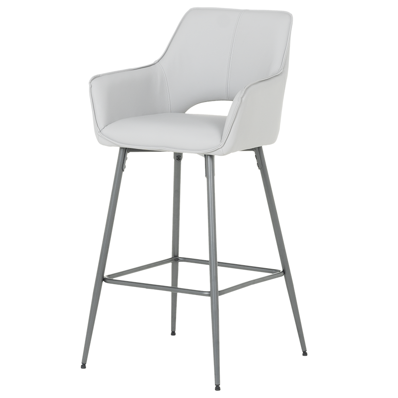 Бар стол TELFORD 2 силиконова кожа - сив 67