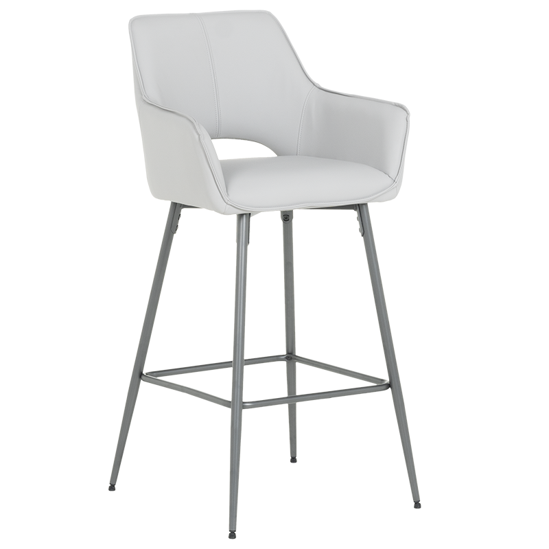 Бар стол TELFORD 2 силиконова кожа - сив 67