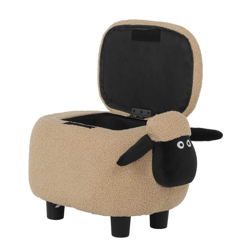 Детска табуретка с ракла - тъмно бежова овца