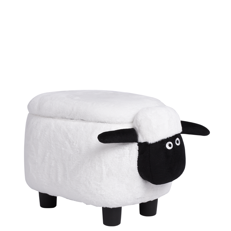 Детска табуретка с ракла - бяла овца