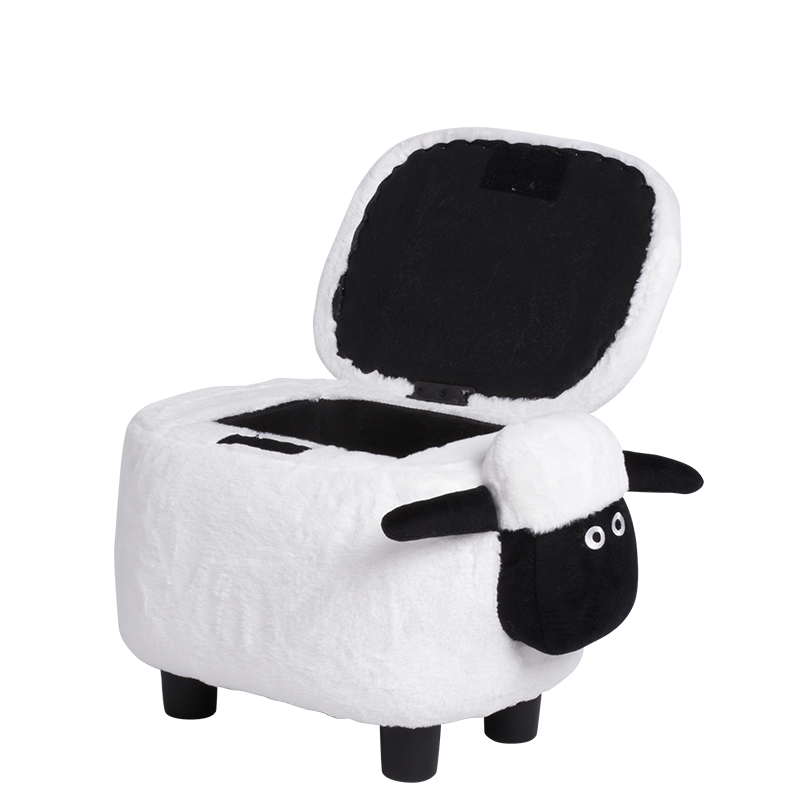 Детска табуретка с ракла - бяла овца