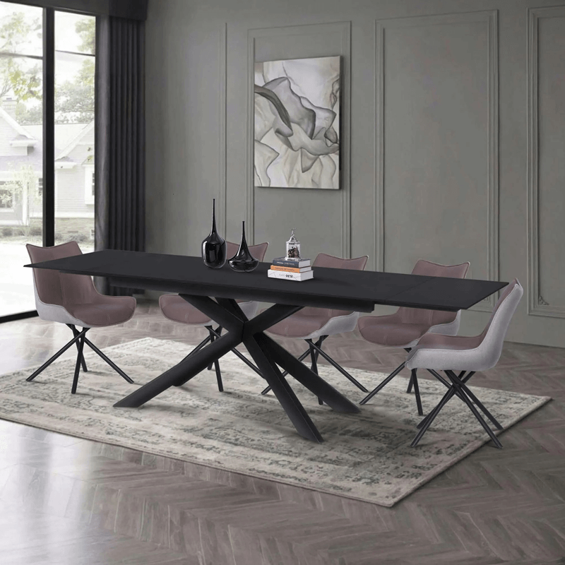 Разтегателна трапезна маса ELK - черна