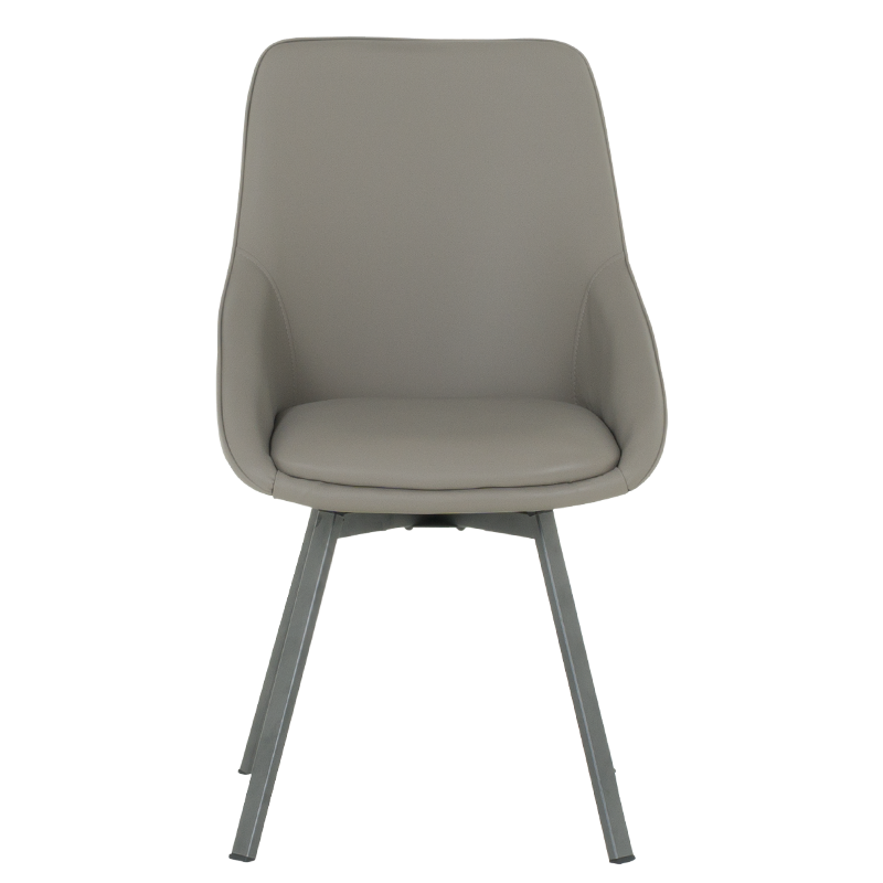 Трапезен стол WIGAN 2 силиконова кожа - сив 43