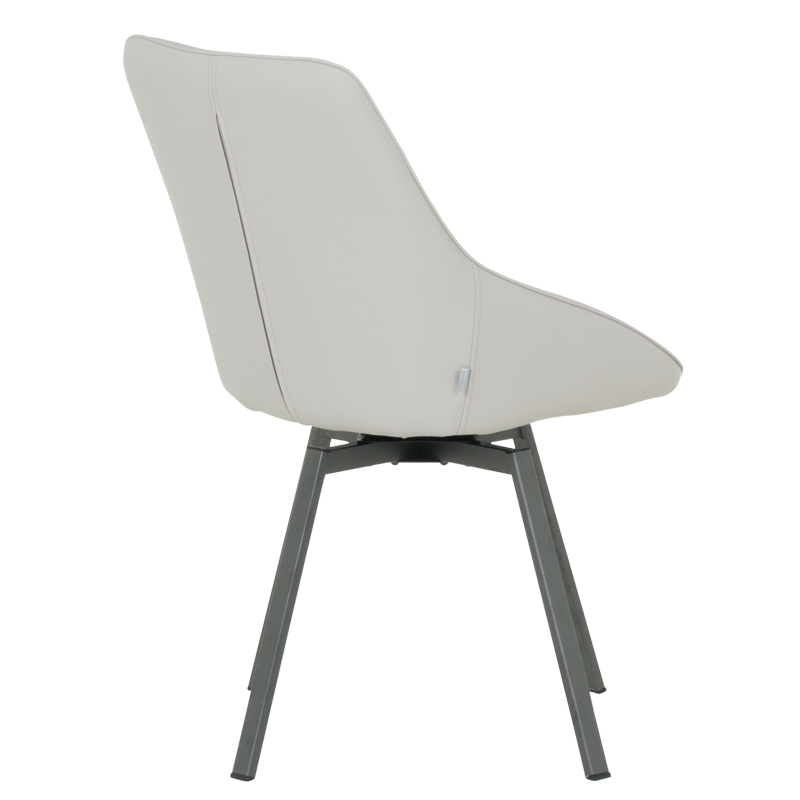 Трапезен стол WIGAN 2 силиконова кожа - светлосив 65