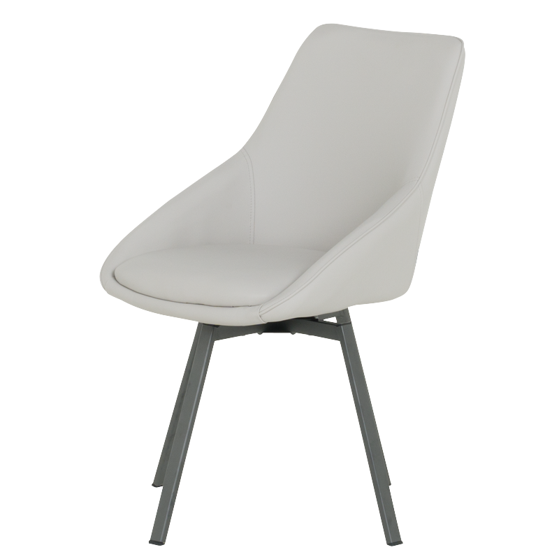 Трапезен стол WIGAN 2 силиконова кожа - светлосив 65