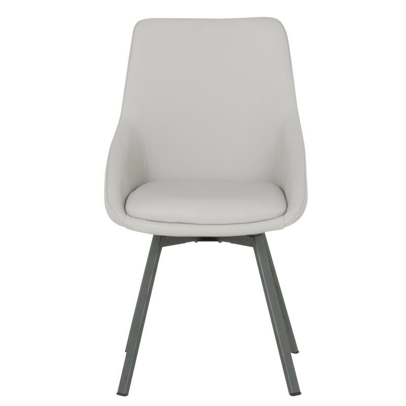 Трапезен стол WIGAN 2 силиконова кожа - светлосив 65