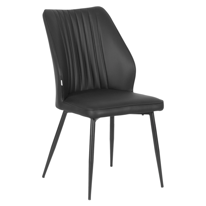 Трапезен стол LAREDO Y силиконова кожа - черен 60