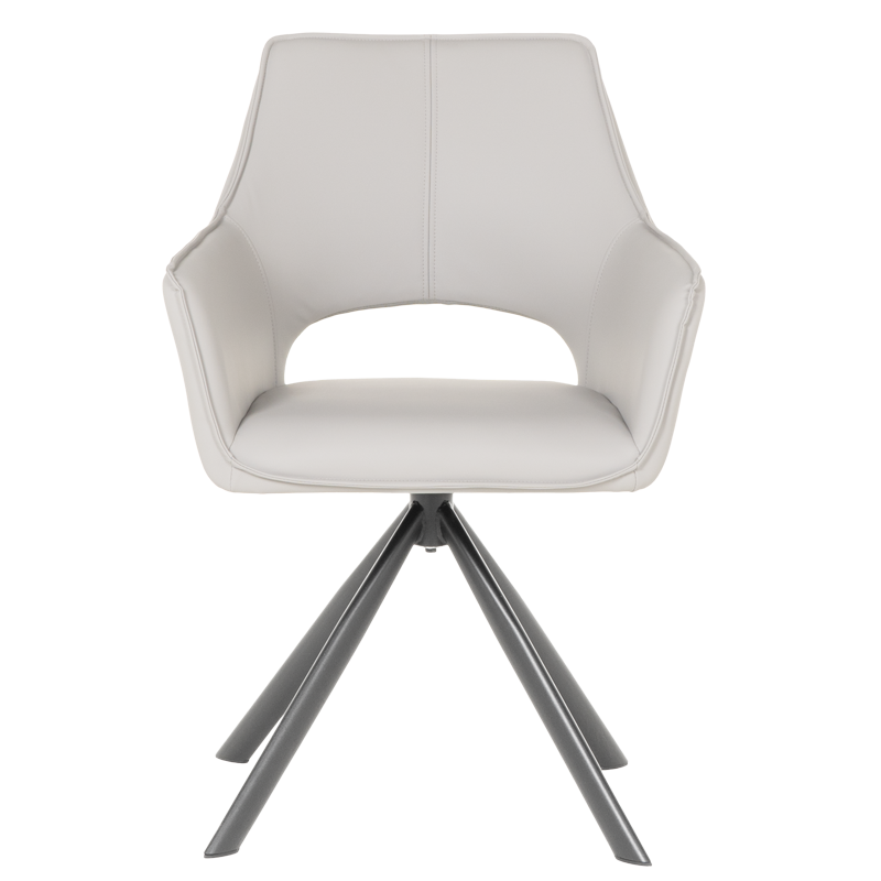 Трапезен стол READING 2 силиконова кожа - сив 67