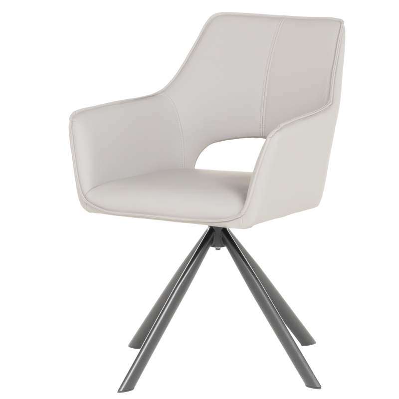 Трапезен стол READING 2 силиконова кожа - сив 67