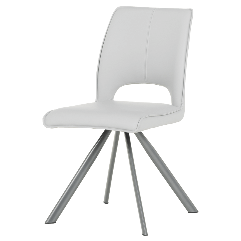 Трапезен стол CRAVEN 2 силиконова кожа - сив 67