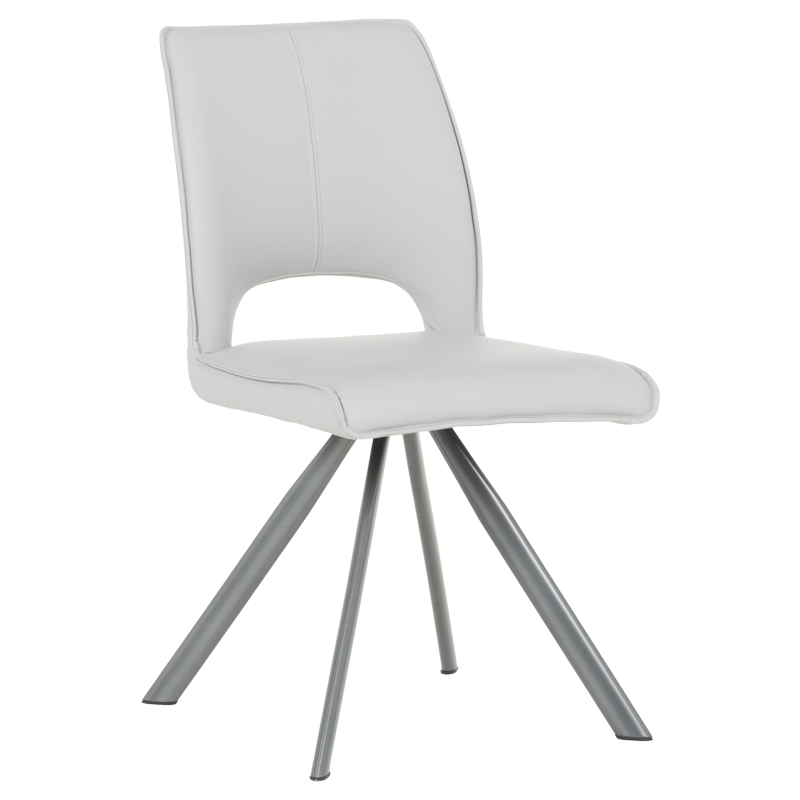 Трапезен стол CRAVEN 2 силиконова кожа - сив 67