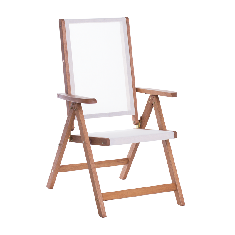 Сгъваем дървен градински стол SVEN - бял