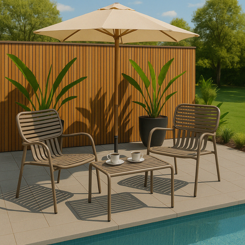 Метален градински стол JALINGO - капучино