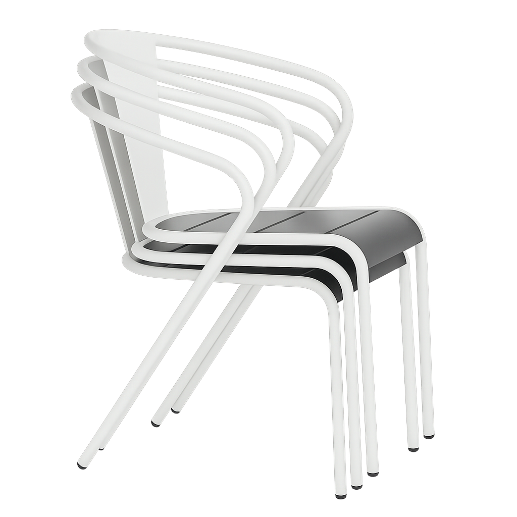 Метален градински стол KADUNA - бял