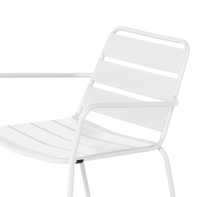 Метален градински стол SAKI - бял