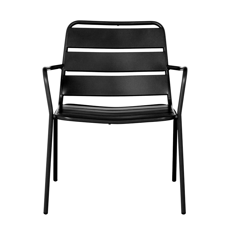 Метален градински стол SAKI - черен