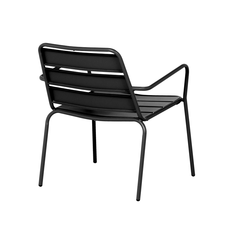 Метален градински стол SAKI - черен