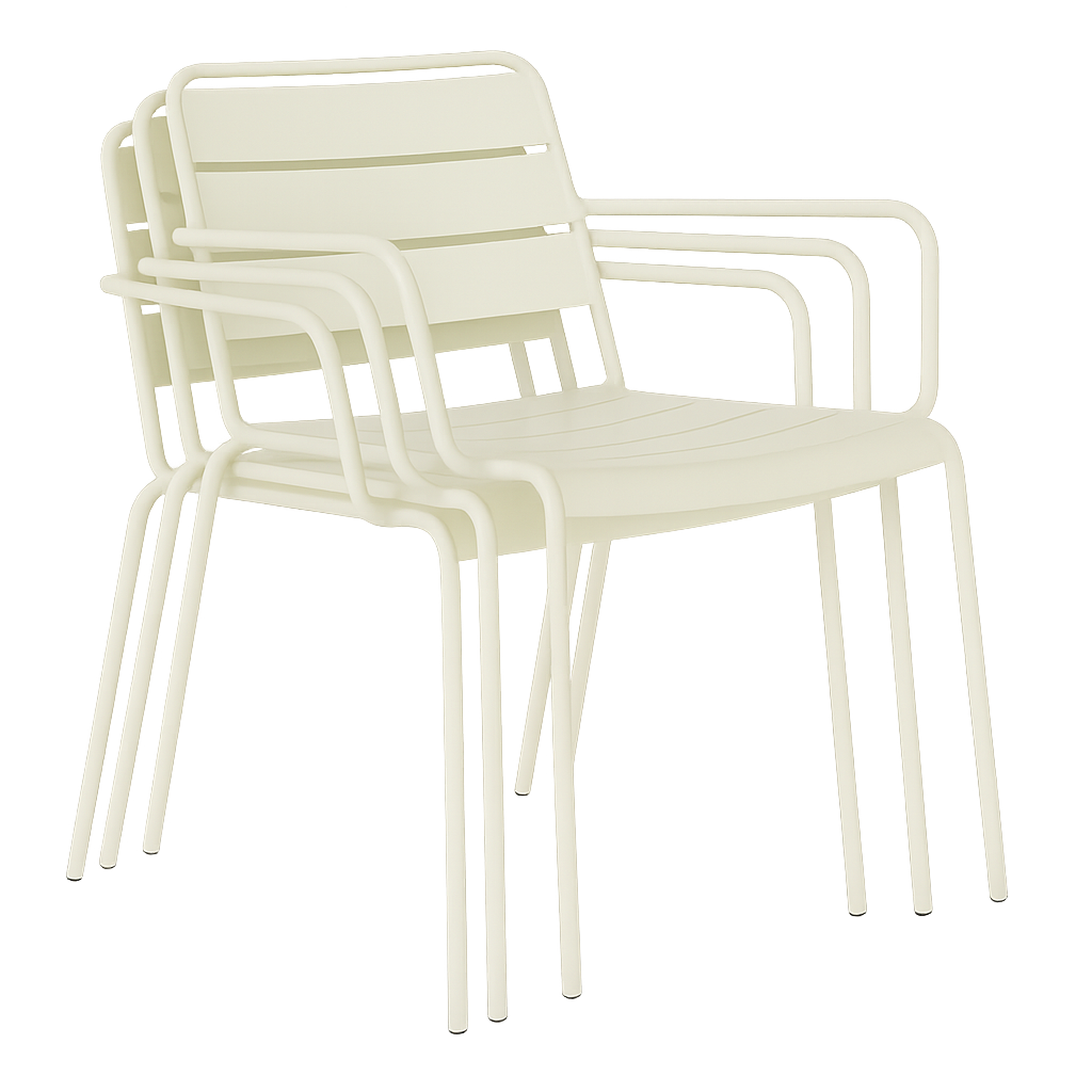 Метален градински стол SAKI - светлосив