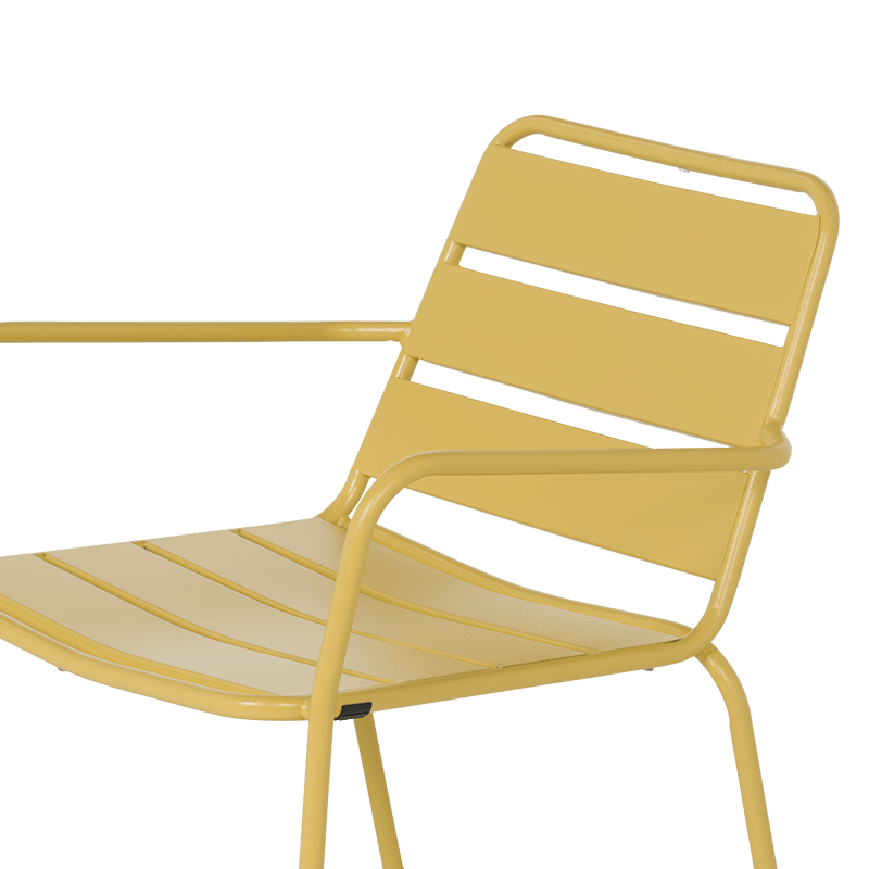 Метален градински стол SAKI - жълт