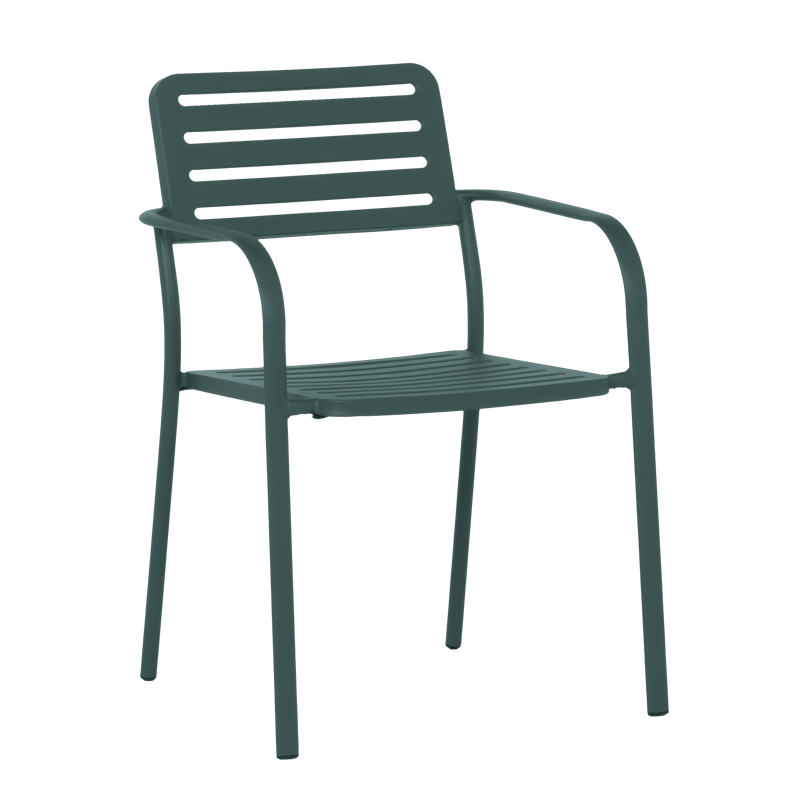 Метален градински стол WASE - тъмнозелен