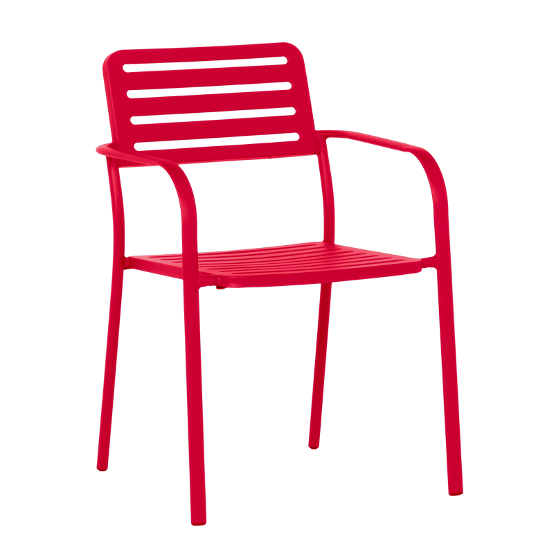 Метален градински стол WASE - червен