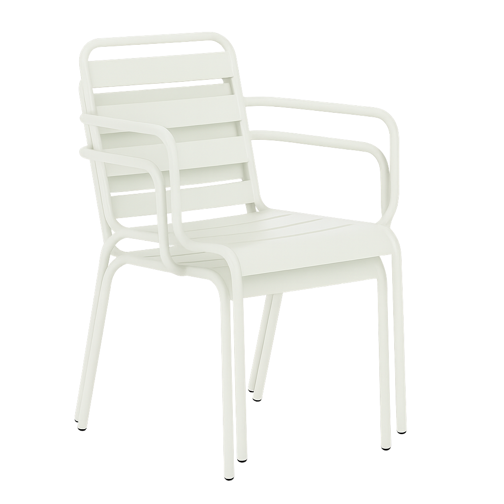 Метален градински стол INISA - светлосив