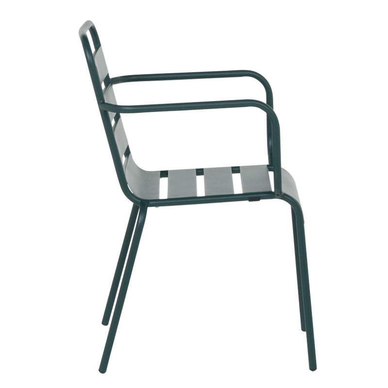 Метален градински стол INISA - тъмнозелен