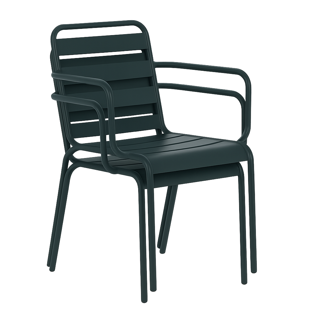 Метален градински стол INISA - тъмнозелен