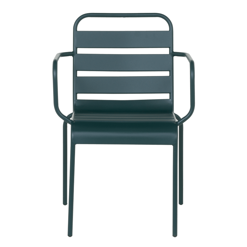 Метален градински стол INISA - тъмнозелен