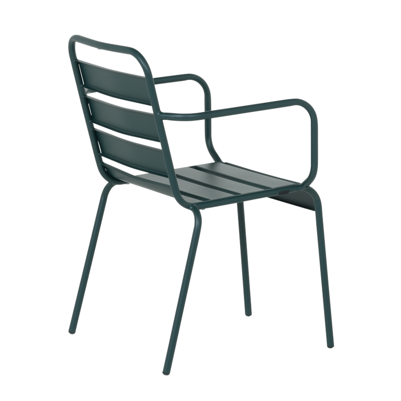 Метален градински стол INISA - тъмнозелен