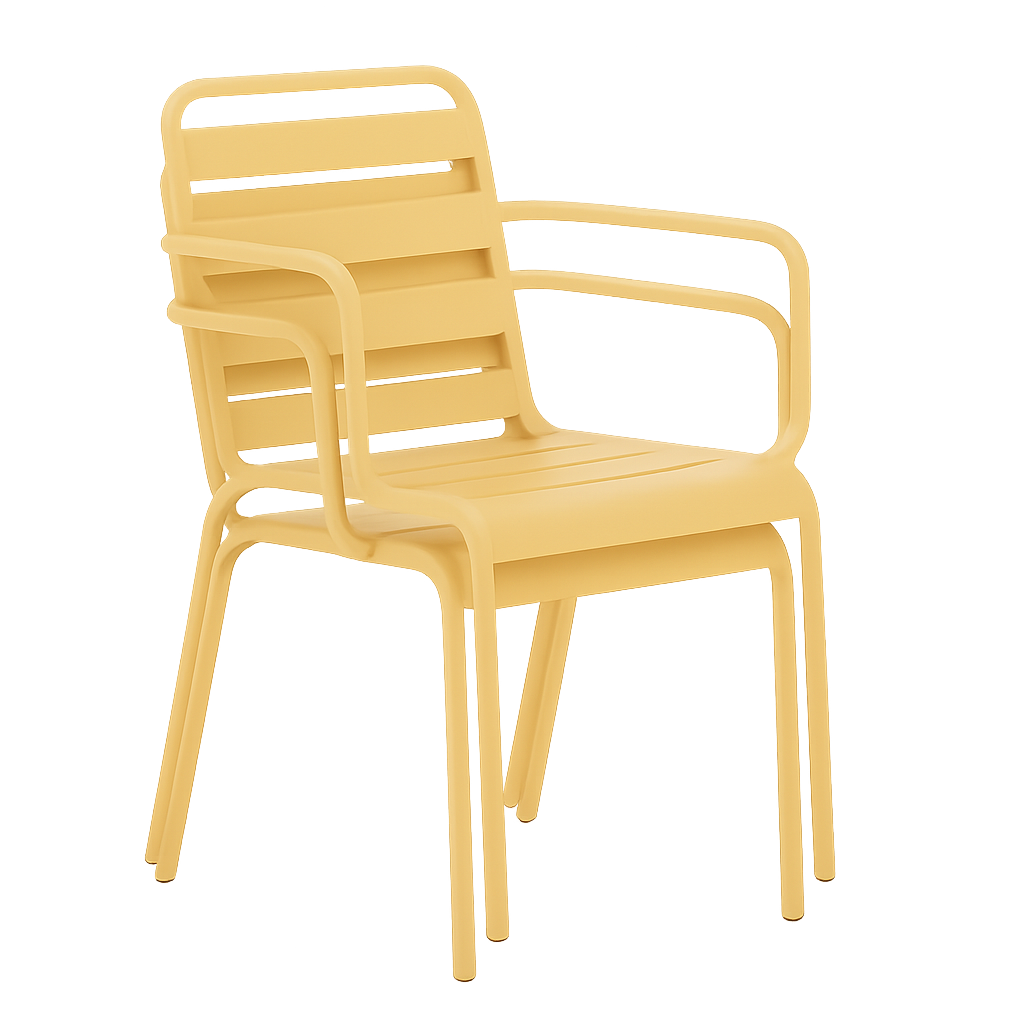 Метален градински стол INISA - жълт