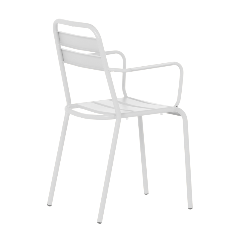 Метален градински стол ZAMFARA - бял