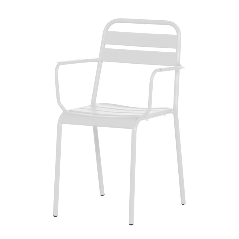 Метален градински стол ZAMFARA - бял