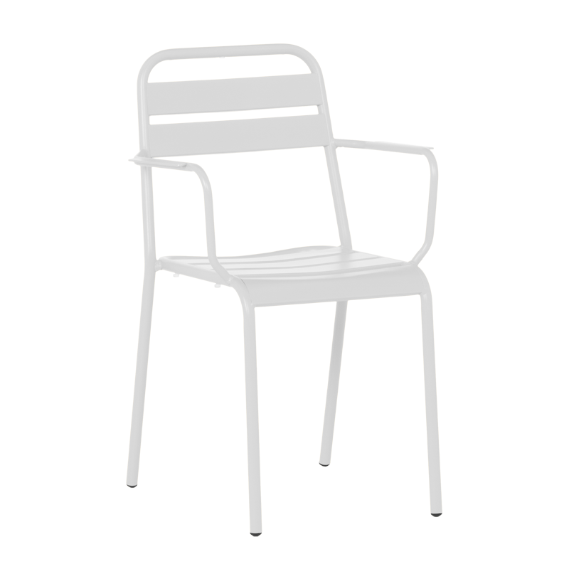 Метален градински стол ZAMFARA - бял