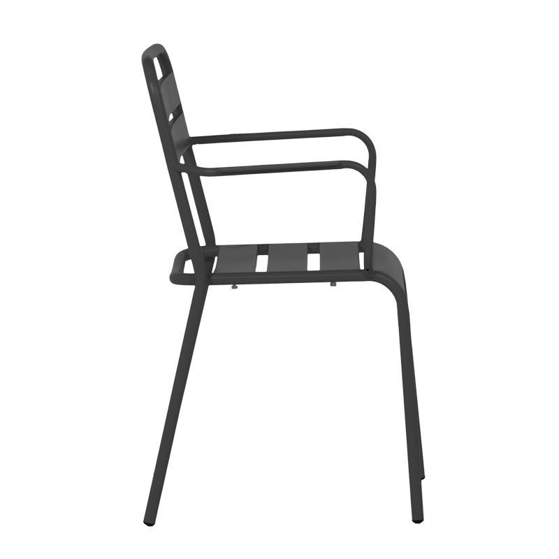 Метален градински стол ZAMFARA - черен