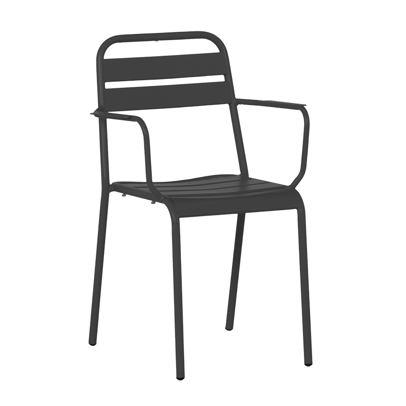 Метален градински стол ZAMFARA - черен