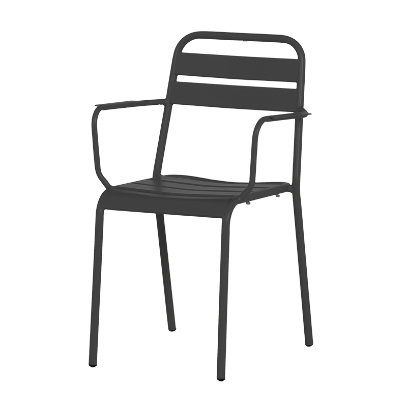 Метален градински стол ZAMFARA - черен