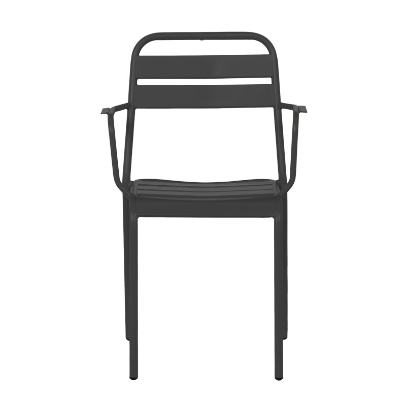 Метален градински стол ZAMFARA - черен