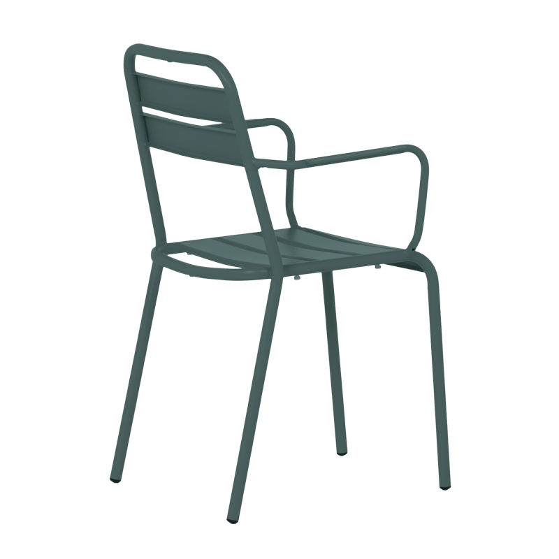 Метален градински стол ZAMFARA - тъмнозелен