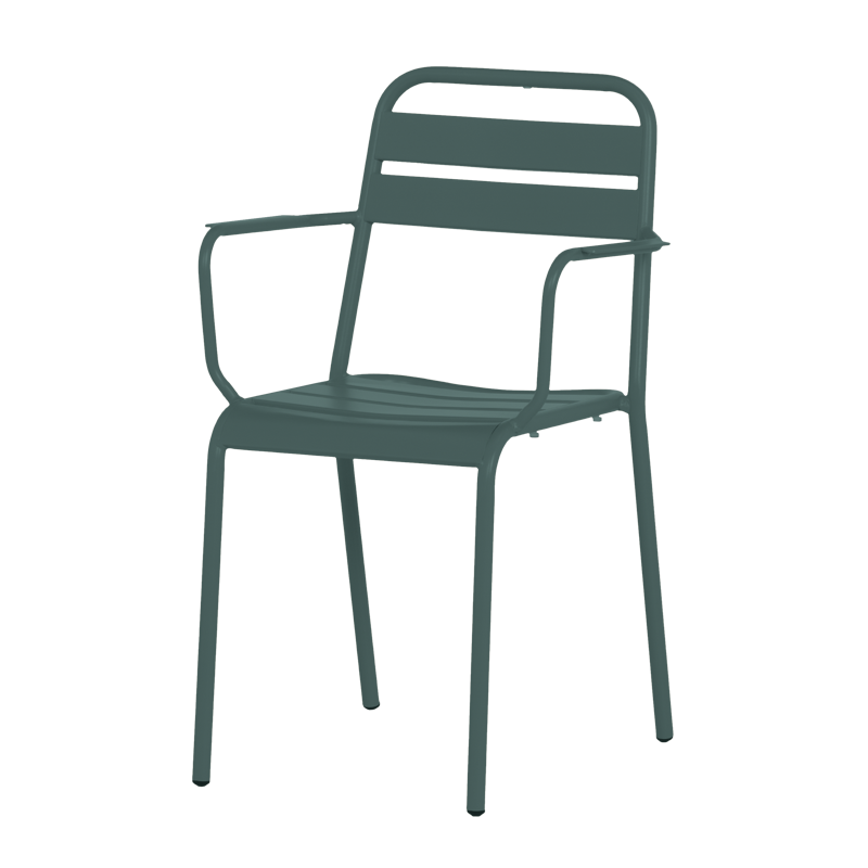 Метален градински стол ZAMFARA - тъмнозелен