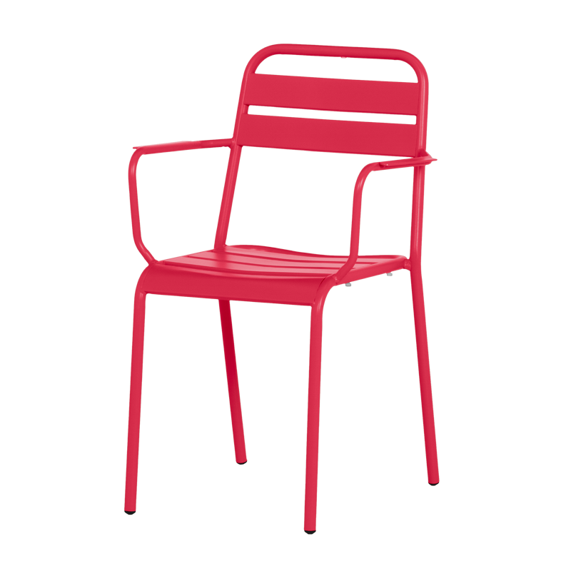 Метален градински стол ZAMFARA - червен