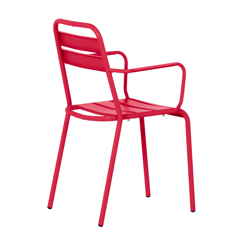 Метален градински стол ZAMFARA - червен