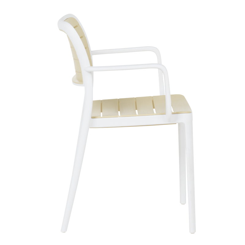 Пластмасов градински стол TEMARA - жълт - бял