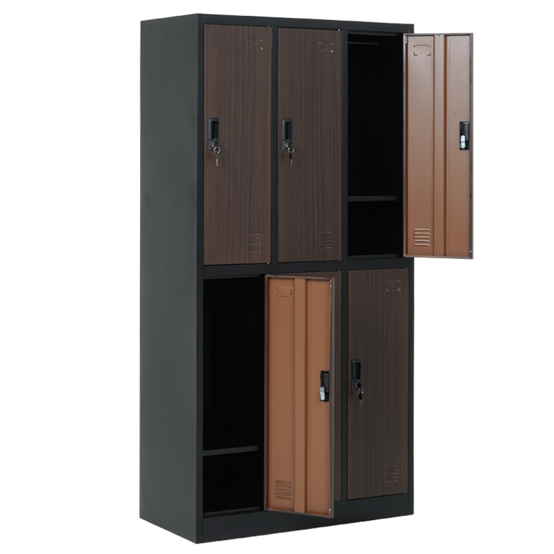 Метален шкаф Carmen CR-1243 K - черен-орех